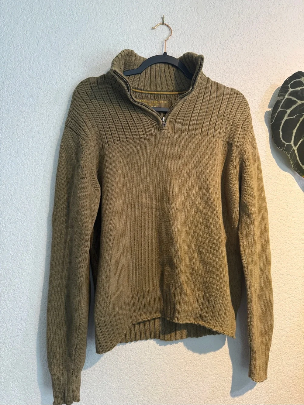 Vintage Men’s thick cotton Quarter zip sweater
